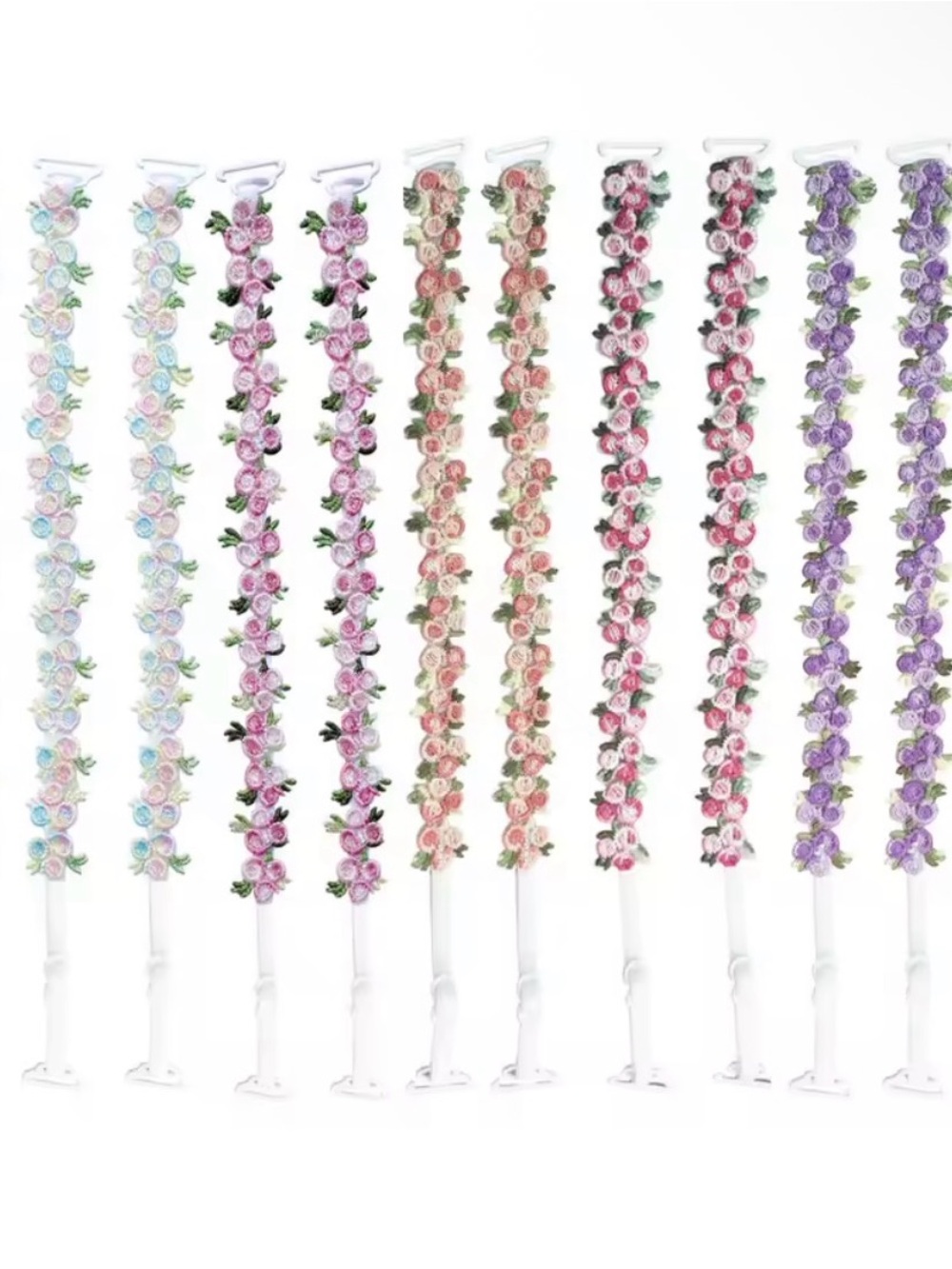Floral Rose Handmade Lace Decorative Bra Straps for Dress/Strapless Bra 8 Pair